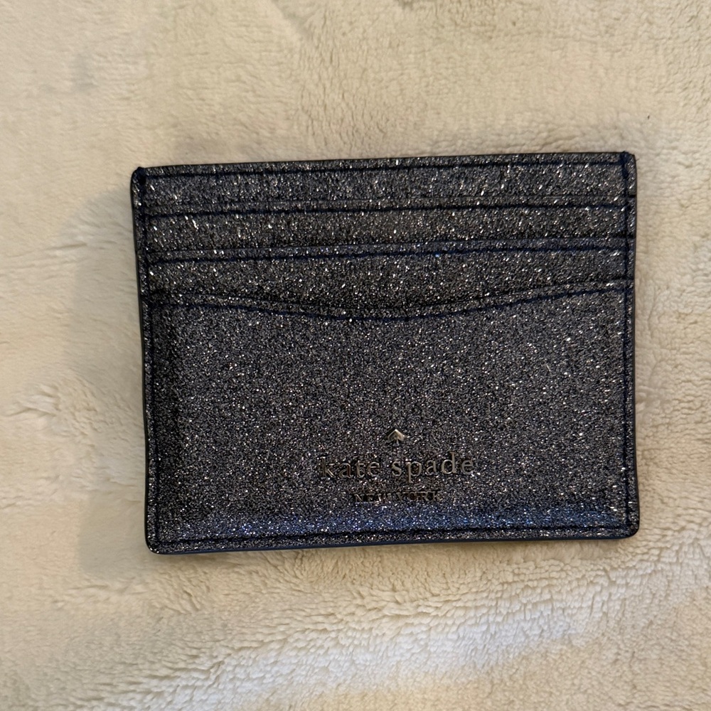 Kate Spade Black Glitter Card Case